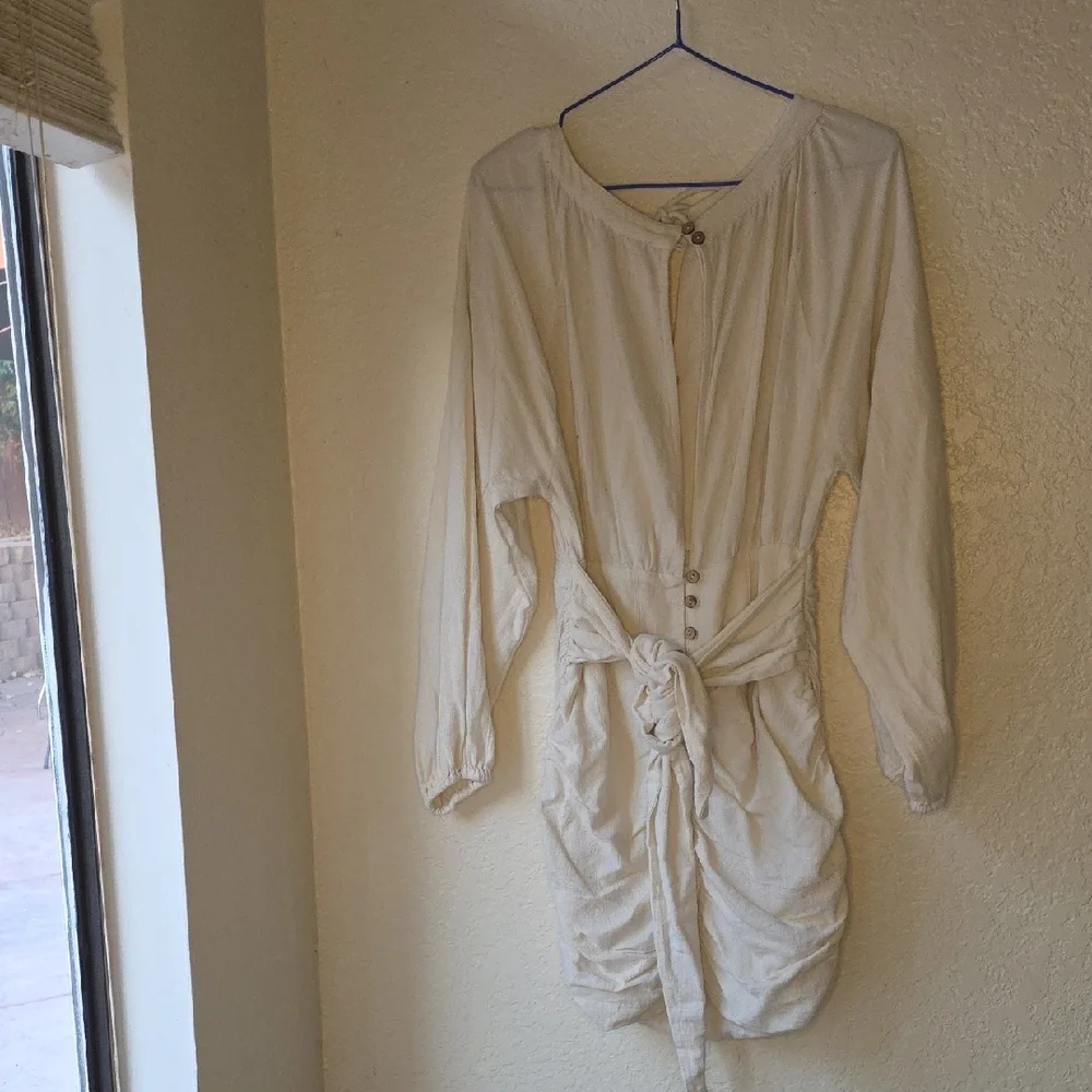 Free People Cream Knit Top